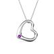 1 - Valentina Amethyst Open Floating Heart Women Pendant Necklace 