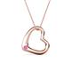 1 - Valentina Pink Sapphire Open Floating Heart Women Pendant Necklace 