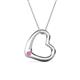 1 - Valentina Pink Sapphire Open Floating Heart Women Pendant Necklace 
