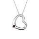 1 - Valentina Red Garnet Open Floating Heart Women Pendant Necklace 