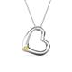 1 - Valentina Yellow Sapphire Open Floating Heart Women Pendant Necklace 