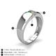 5 - Ethan 3.00 mm Round Emerald and Yellow Sapphire 2 Stone Men Wedding Ring 