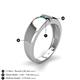 5 - Ethan 3.00 mm Round Emerald and Blue Sapphire 2 Stone Men Wedding Ring 