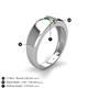 5 - Ethan 3.00 mm Round Emerald and Peridot 2 Stone Men Wedding Ring 