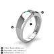 5 - Ethan 3.00 mm Round Emerald and Smoky Quartz 2 Stone Men Wedding Ring 