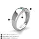 5 - Ethan 3.00 mm Round Emerald and Blue Topaz 2 Stone Men Wedding Ring 