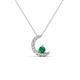 1 - Lunara 0.21 ctw Emerald With Natural Diamonds Lunate Moon Pendant 