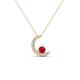 1 - Lunara 0.21 ctw Ruby With Natural Diamonds Lunate Moon Pendant 