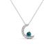 1 - Lunara 0.21 ctw Blue Diamond With Natural Diamonds Lunate Moon Pendant 