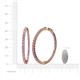 5 - Carisa 6.23 ctw (2.70 mm) Inside Outside Round Pink Sapphire and Natural Diamond Eternity Hoop Earrings 