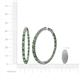 5 - Carisa 6.61 ctw (2.70 mm) Inside Outside Round Green Garnet and Natural Diamond Eternity Hoop Earrings 
