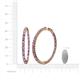 5 - Carisa 5.39 ctw (2.70 mm) Inside Outside Round Amethyst and Natural Diamond Eternity Hoop Earrings 
