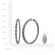 5 - Carisa 6.02 ctw (2.70 mm) Inside Outside Round Smoky Quartz and Natural Diamond Eternity Hoop Earrings 