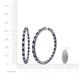 5 - Carisa 6.23 ctw (2.70 mm) Inside Outside Round Blue Sapphire and Natural Diamond Eternity Hoop Earrings 