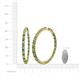 5 - Carisa 6.61 ctw (2.70 mm) Inside Outside Round Green Garnet and Natural Diamond Eternity Hoop Earrings 