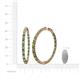 5 - Carisa 6.61 ctw (2.70 mm) Inside Outside Round Green Garnet and Natural Diamond Eternity Hoop Earrings 