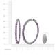 5 - Carisa 5.39 ctw (2.70 mm) Inside Outside Round Amethyst and Natural Diamond Eternity Hoop Earrings 