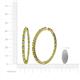 5 - Carisa 6.61 ctw (2.70 mm) Inside Outside Round Peridot and Natural Diamond Eternity Hoop Earrings 