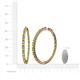 5 - Carisa 6.61 ctw (2.70 mm) Inside Outside Round Peridot and Natural Diamond Eternity Hoop Earrings 