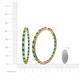 5 - Carisa 5.39 ctw (2.70 mm) Inside Outside Round Emerald and Natural Diamond Eternity Hoop Earrings 