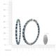 5 - Carisa 6.02 ctw (2.70 mm) Inside Outside Round Blue Diamond and Natural Diamond Eternity Hoop Earrings 