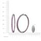 5 - Carisa 3.30 ctw (2.70 mm) Inside Outside Round Pink Sapphire and Lab Grown Diamond Eternity Hoop Earrings 