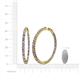 5 - Carisa 3.30 ctw (2.70 mm) Inside Outside Round Iolite and Lab Grown Diamond Eternity Hoop Earrings 