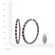 5 - Carisa 3.30 ctw (2.70 mm) Inside Outside Round Red Garnet and Lab Grown Diamond Eternity Hoop Earrings 