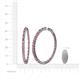 5 - Carisa 3.30 ctw (2.70 mm) Inside Outside Round Rhodolite Garnet and Lab Grown Diamond Eternity Hoop Earrings 