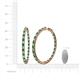 5 - Carisa 3.30 ctw (2.70 mm) Inside Outside Round Emerald and Lab Grown Diamond Eternity Hoop Earrings 