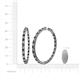 5 - Carisa 3.30 ctw (2.70 mm) Inside Outside Round Black Diamond and Lab Grown Diamond Eternity Hoop Earrings 