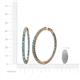 5 - Carisa 3.30 ctw (2.70 mm) Inside Outside Round London Blue Topaz and Lab Grown Diamond Eternity Hoop Earrings 