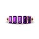 1 - Brianna 1.35 ctw Emerald Shape Amethyst (5X3 mm) Five Stone Wedding Band 