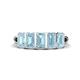 1 - Brianna 1.25 ctw Emerald Shape Aquamarine (5X3 mm) Five Stone Wedding Band 