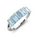 3 - Brianna 1.25 ctw Emerald Shape Aquamarine (5X3 mm) Five Stone Wedding Band 