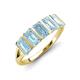 3 - Brianna 1.25 ctw Emerald Shape Aquamarine (5X3 mm) Five Stone Wedding Band 