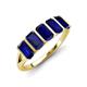 3 - Brianna 1.50 ctw Emerald Shape Blue Sapphire (5X3 mm) Five Stone Wedding Band 