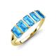 3 - Brianna 1.85 ctw Emerald Shape Blue Topaz (5X3 mm) Five Stone Wedding Band 