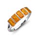 3 - Brianna 1.40 ctw Emerald Shape Citrine (5X3 mm) Five Stone Wedding Band 