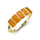 3 - Brianna 1.40 ctw Emerald Shape Citrine (5X3 mm) Five Stone Wedding Band 