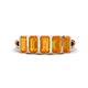 1 - Brianna 1.40 ctw Emerald Shape Citrine (5X3 mm) Five Stone Wedding Band 