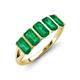 3 - Brianna 1.25 ctw Emerald Shape Emerald (5X3 mm) Five Stone Wedding Band 
