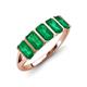 3 - Brianna 1.25 ctw Emerald Shape Emerald (5X3 mm) Five Stone Wedding Band 