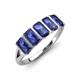 3 - Brianna 1.25 ctw Emerald Shape Iolite (5X3 mm) Five Stone Wedding Band 
