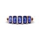 1 - Brianna 1.25 ctw Emerald Shape Iolite (5X3 mm) Five Stone Wedding Band 