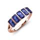 3 - Brianna 1.25 ctw Emerald Shape Iolite (5X3 mm) Five Stone Wedding Band 