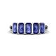 1 - Brianna 1.25 ctw Emerald Shape Iolite (5X3 mm) Five Stone Wedding Band 