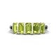 1 - Brianna 1.75 ctw Emerald Shape Peridot (5X3 mm) Five Stone Wedding Band 