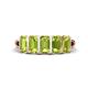 1 - Brianna 1.75 ctw Emerald Shape Peridot (5X3 mm) Five Stone Wedding Band 