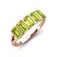 3 - Brianna 1.75 ctw Emerald Shape Peridot (5X3 mm) Five Stone Wedding Band 
